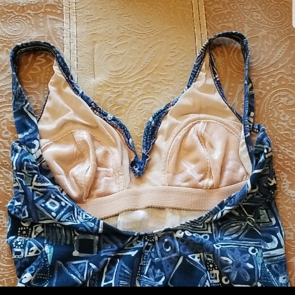 Maternity Swimsuit One Piece Blue Tribal Print ♥ - Picture 6 of 6